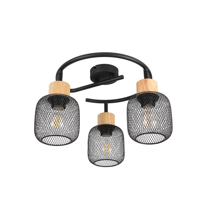 Brilagi - Candeeiro de focos BASKLITE 3xE27/15W/230V seringueira/preto