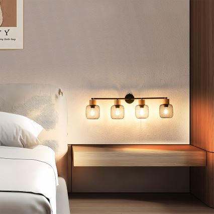 Brilagi - Candeeiro de focos BASKLITE 4xE27/15W/230V madeira/preto