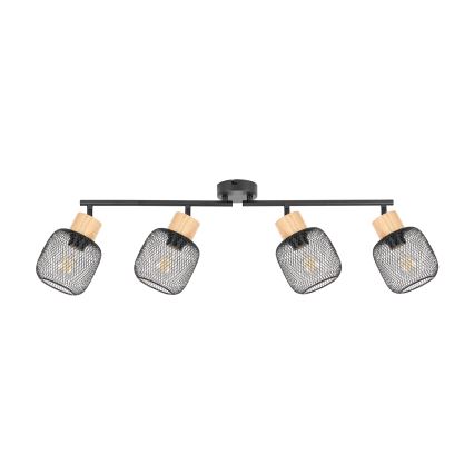 Brilagi - Candeeiro de focos BASKLITE 4xE27/15W/230V madeira/preto