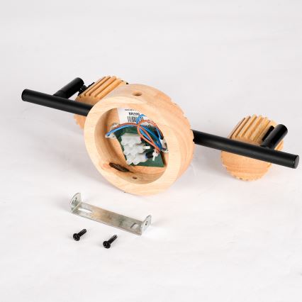 Brilagi - Candeeiro de focos HYGGE 2xE14/15W/230V madeira/fumado