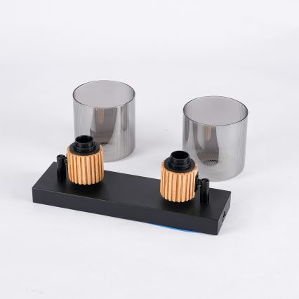 Brilagi - Candeeiro de focos HYGGE 2xE14/15W/230V preto/fumê