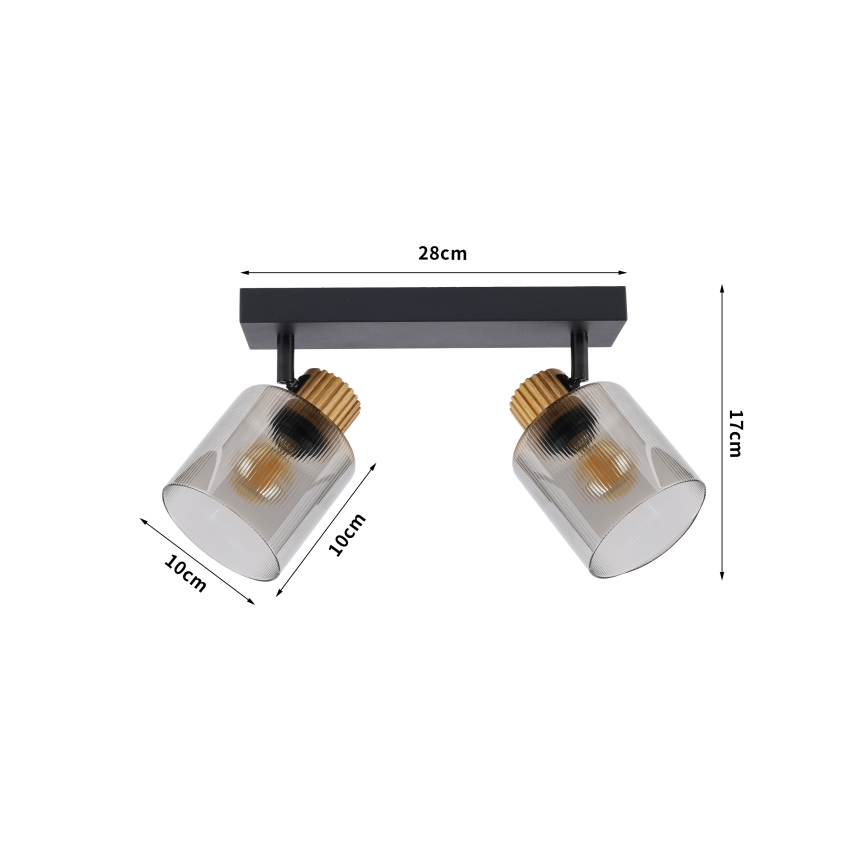 Brilagi - Candeeiro de focos HYGGE 2xE14/15W/230V preto/fumê