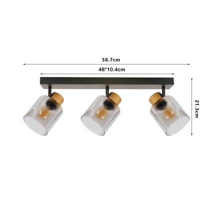 Brilagi - Candeeiro de focos HYGGE 2xE14/15W/230V preto/fumê