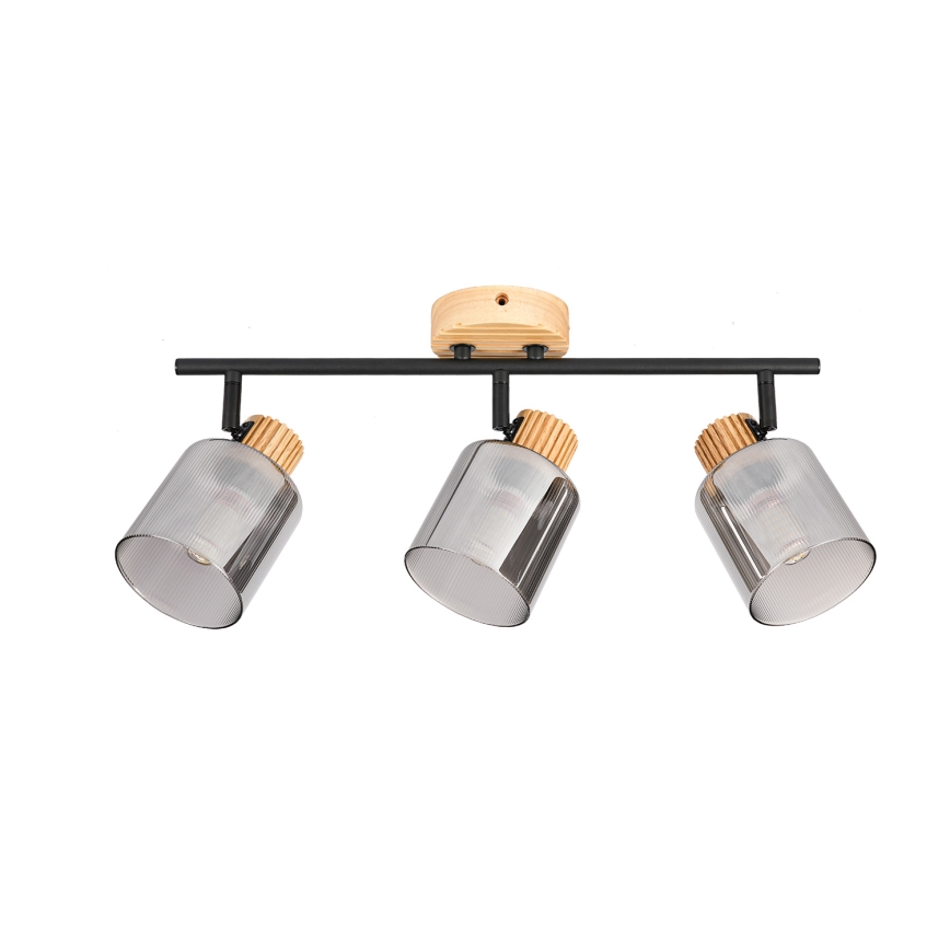 Brilagi - Candeeiro de focos HYGGE 3xE14/15W/230V madeira/fumê