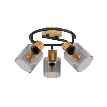 Brilagi - Candeeiro de focos HYGGE 3xE14/15W/230V madeira/fumê