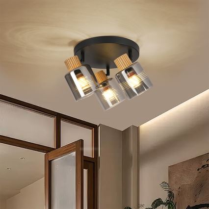 Brilagi - Candeeiro de focos HYGGE 3xE14/15W/230V preto/fumado