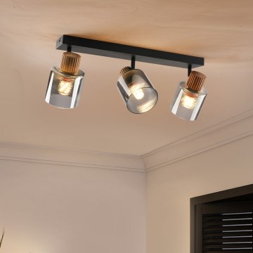 Brilagi - Candeeiro de focos HYGGE 3xE14/15W/230V preto/fumado