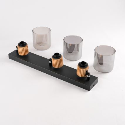 Brilagi - Candeeiro de focos HYGGE 3xE14/15W/230V preto/fumado