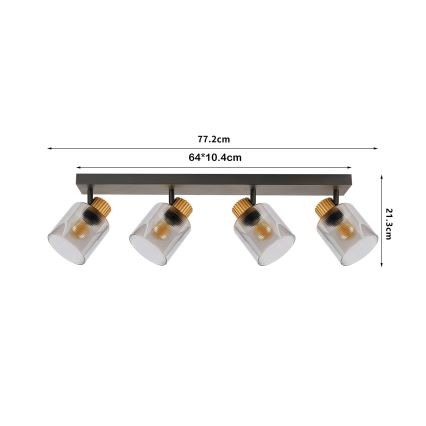 Brilagi - Candeeiro de focos HYGGE 3xE14/15W/230V preto/fumado