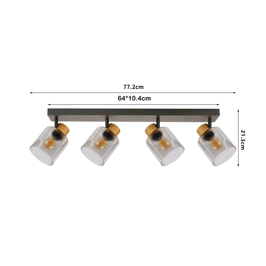 Brilagi - Candeeiro de focos HYGGE 3xE14/15W/230V preto/fumado