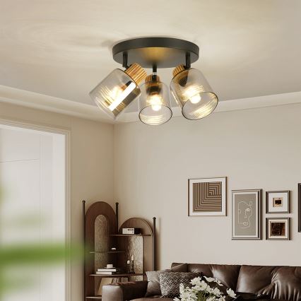 Brilagi - Candeeiro de focos HYGGE 3xE14/15W/230V preto/fumê