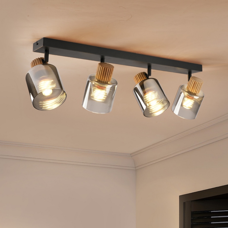 Brilagi - Candeeiro de focos HYGGE 4xE14/15W/230V preto/fumê