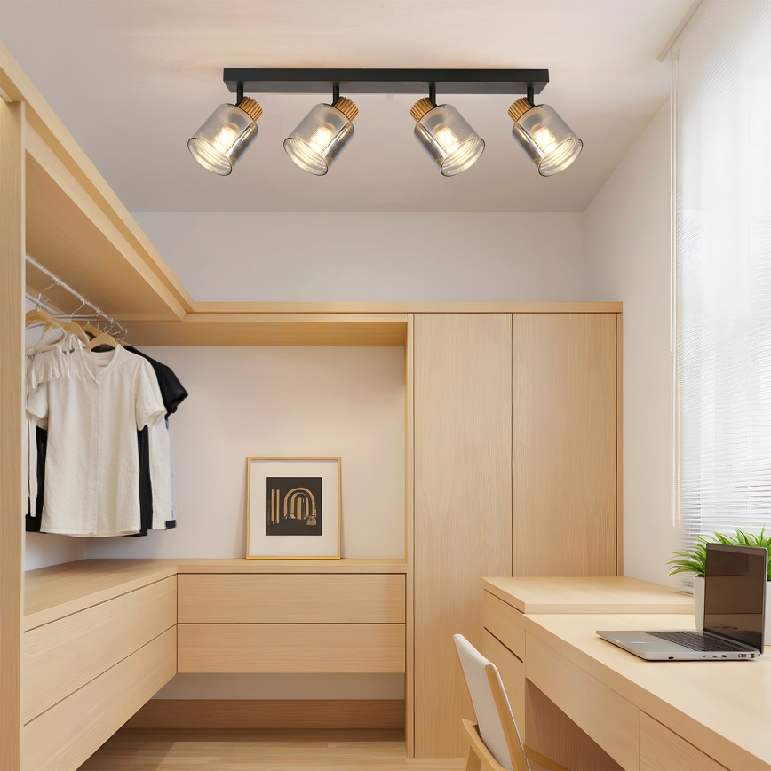 Brilagi - Candeeiro de focos HYGGE 4xE14/15W/230V preto/fumê