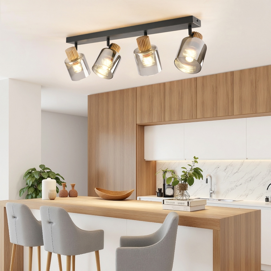 Brilagi - Candeeiro de focos HYGGE 4xE14/15W/230V preto/fumê