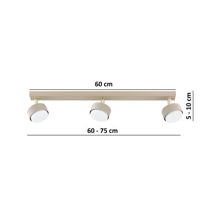Brilagi - Candeeiro de focos LED MONO 3xGX53/30W/230V bege