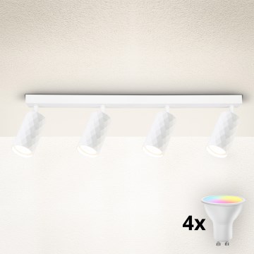 Brilagi - Candeeiro de focos LED RGBW dimerizável SELE DIAMANT 4xGU10/6,5W/230V 2700-6500K Wi-Fi branco