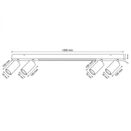 Brilagi - Candeeiro de focos LED SELE 4xGU10/30W/230V + LED/25W branco