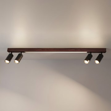 BRILAGI - Candeeiro de focos LED SELE 4xGU10/30W/230V + LED/25W preto/efeito carvalho