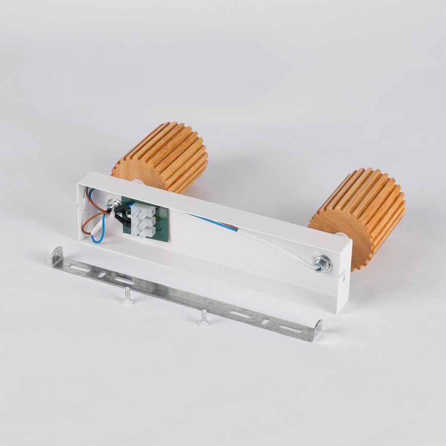 Brilagi - Candeeiro de focos MODERN WOOD 2xGU10/8W/230V seringueira/branco