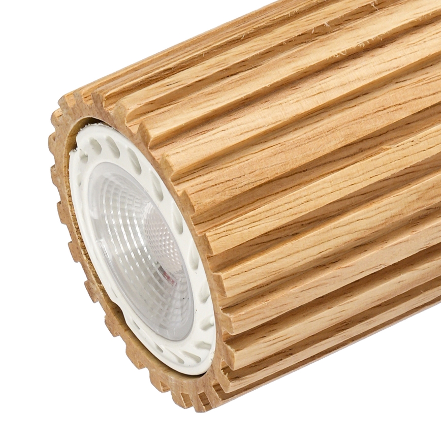 Brilagi - Candeeiro de focos MODERN WOOD 3xGU10/8W/230V madeira de seringueira/branco