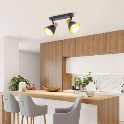 Brilagi - Candeeiro de focos ODENSE 2xE14/10W/230V madeira/preto