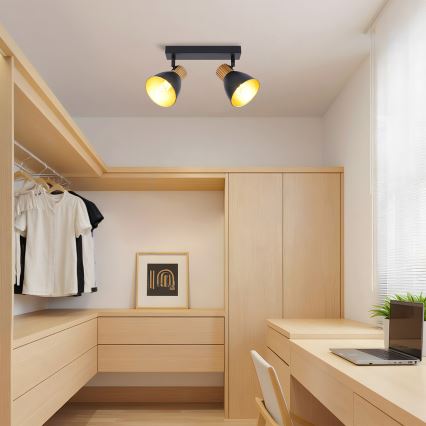 Brilagi - Candeeiro de focos ODENSE 2xE14/10W/230V madeira/preto