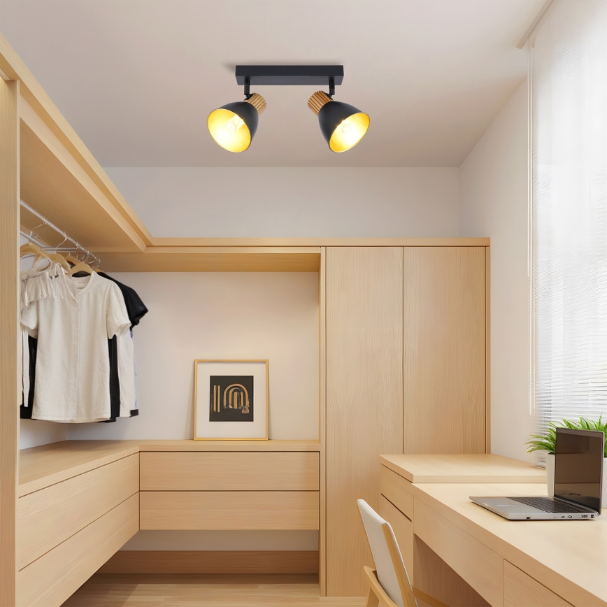 Brilagi - Candeeiro de focos ODENSE 2xE14/10W/230V madeira/preto