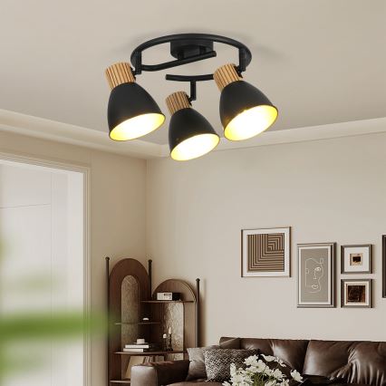 Brilagi - Candeeiro de focos ODENSE 3xE14/10W/230V madeira/preto