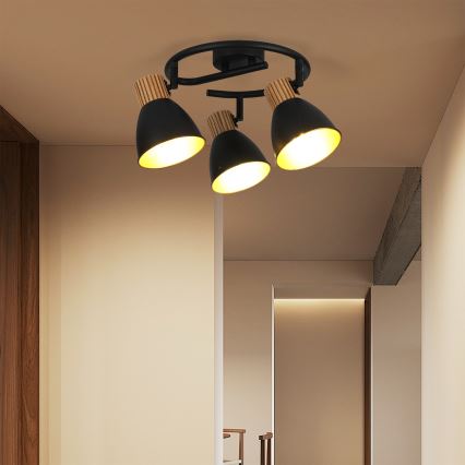 Brilagi - Candeeiro de focos ODENSE 3xE14/10W/230V madeira/preto