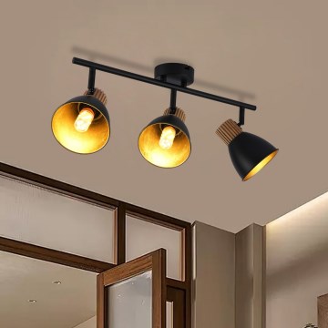 Brilagi - Candeeiro de focos ODENSE 3xE14/10W/230V madeira/preto