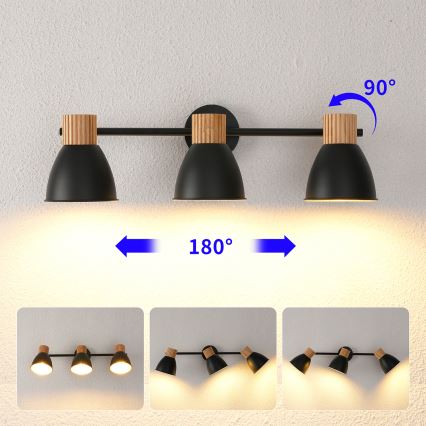 Brilagi - Candeeiro de focos ODENSE 3xE14/10W/230V madeira/preto