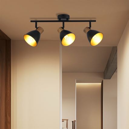 Brilagi - Candeeiro de focos ODENSE 3xE14/10W/230V madeira/preto