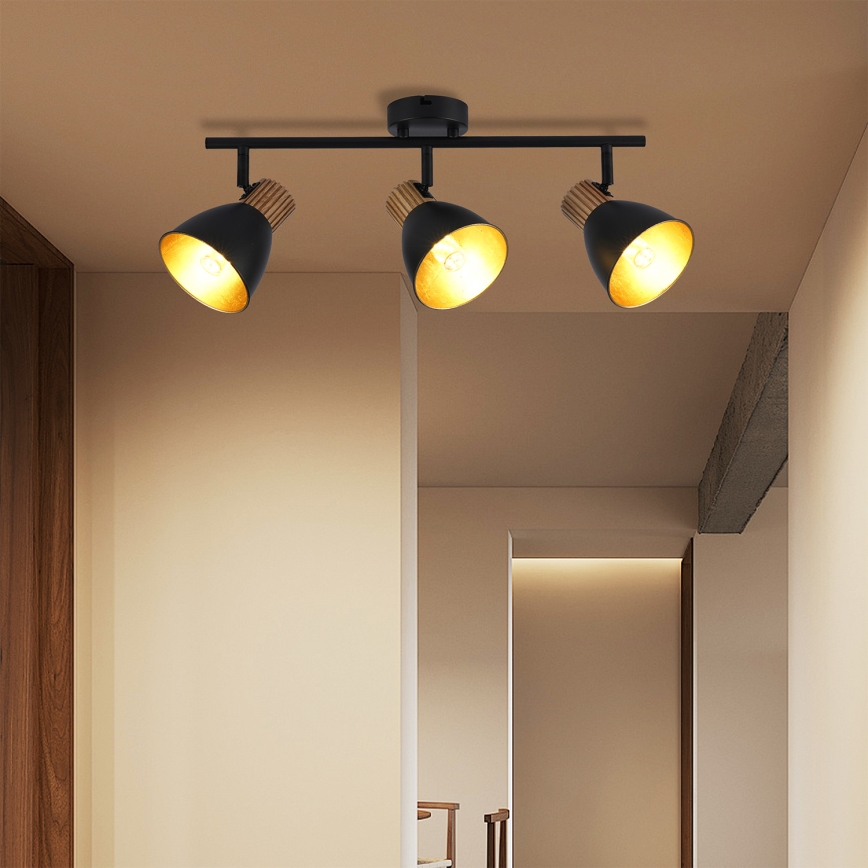 Brilagi - Candeeiro de focos ODENSE 3xE14/10W/230V madeira/preto