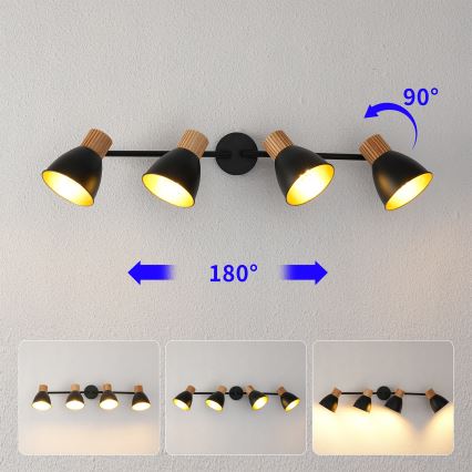 Brilagi - Candeeiro de focos ODENSE 4xE14/10W/230V madeira/preto