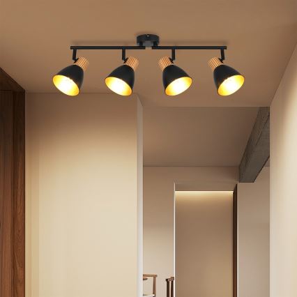 Brilagi - Candeeiro de focos ODENSE 4xE14/10W/230V madeira/preto