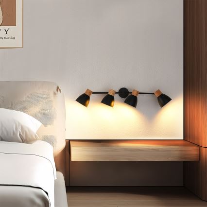 Brilagi - Candeeiro de focos ODENSE 4xE14/10W/230V madeira/preto