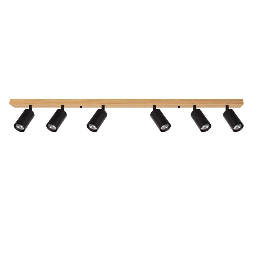 Brilagi - Candeeiro de focos SELE 6xGU10/30W/230V preto/decor de carvalho