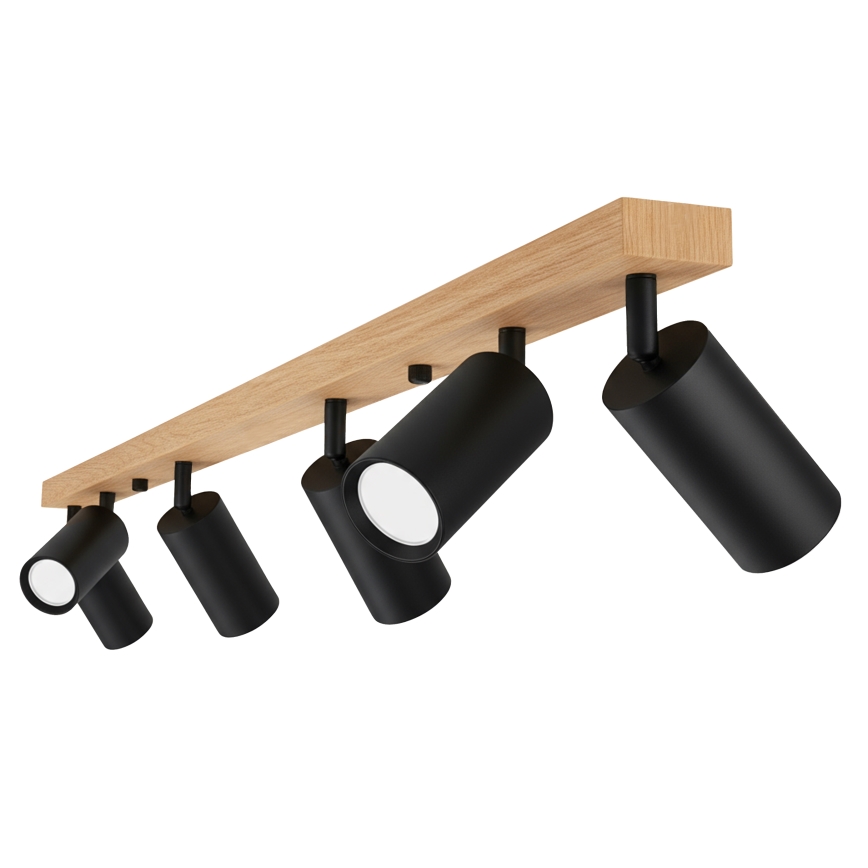 Brilagi - Candeeiro de focos SELE 6xGU10/30W/230V preto/decor de carvalho