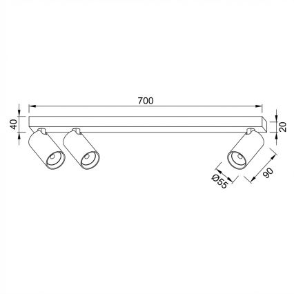 BRILAGI - Candeeiro de focos SELE LONG 3xGU10/30W/230V branco