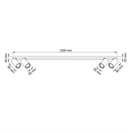 Brilagi - Candeeiro de focos SELE LONG 4xGU10/30W/230V branco