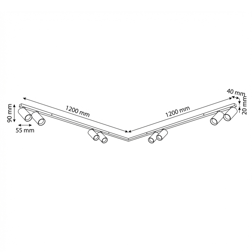 Brilagi - Candeeiro de focos SELE LONG 8xGU10/30W/230V bege