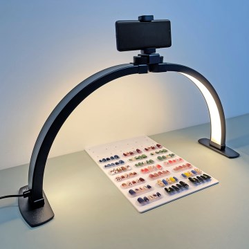Brilagi - Candeeiro de mesa arqueado LED regulável com suporte RADIO LED/25W/24/230V 3000/4000/6500K preto