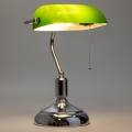 Brilagi - Candeeiro de mesa BANK OFFICE 1xE27/60W/230V cromado brilhante/verde