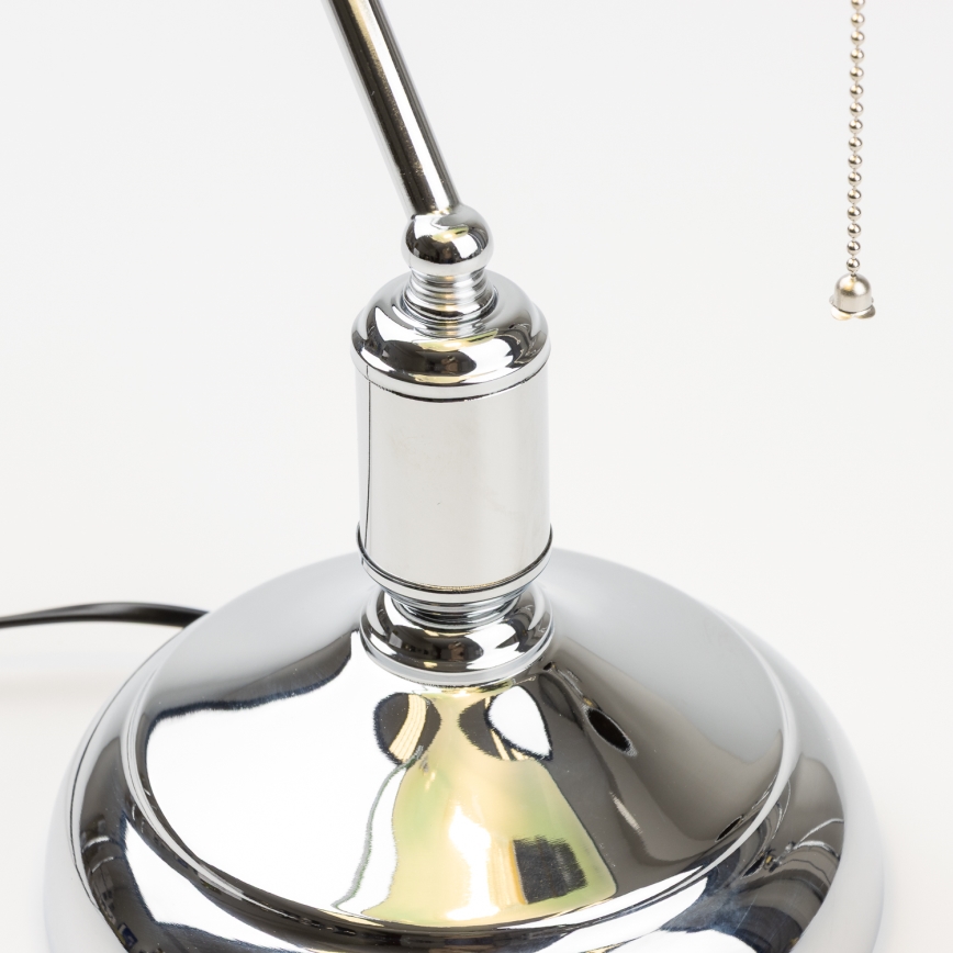 Brilagi - Candeeiro de mesa BANK OFFICE 1xE27/60W/230V cromado brilhante/verde