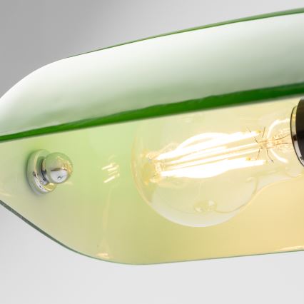 Brilagi - Candeeiro de mesa BANK OFFICE 1xE27/60W/230V cromado brilhante/verde