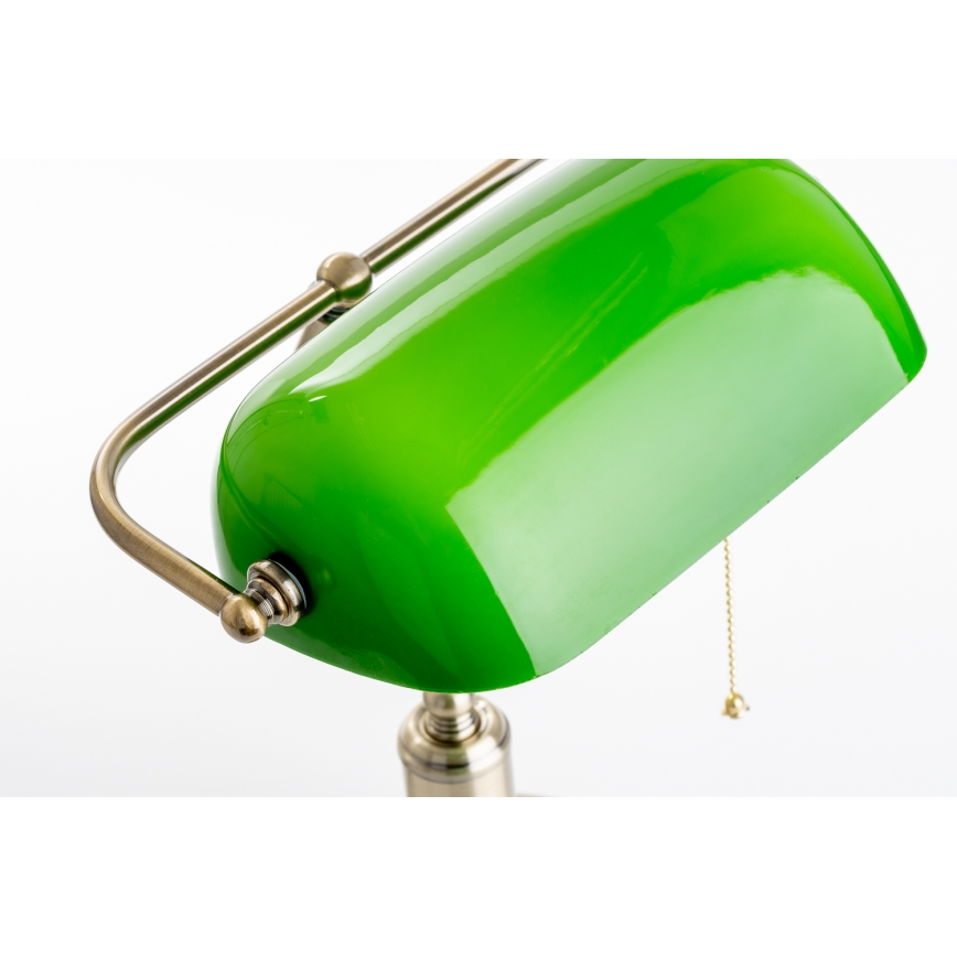 Brilagi - Candeeiro de mesa BANK OFFICE 1xE27/60W/230V latão/verde