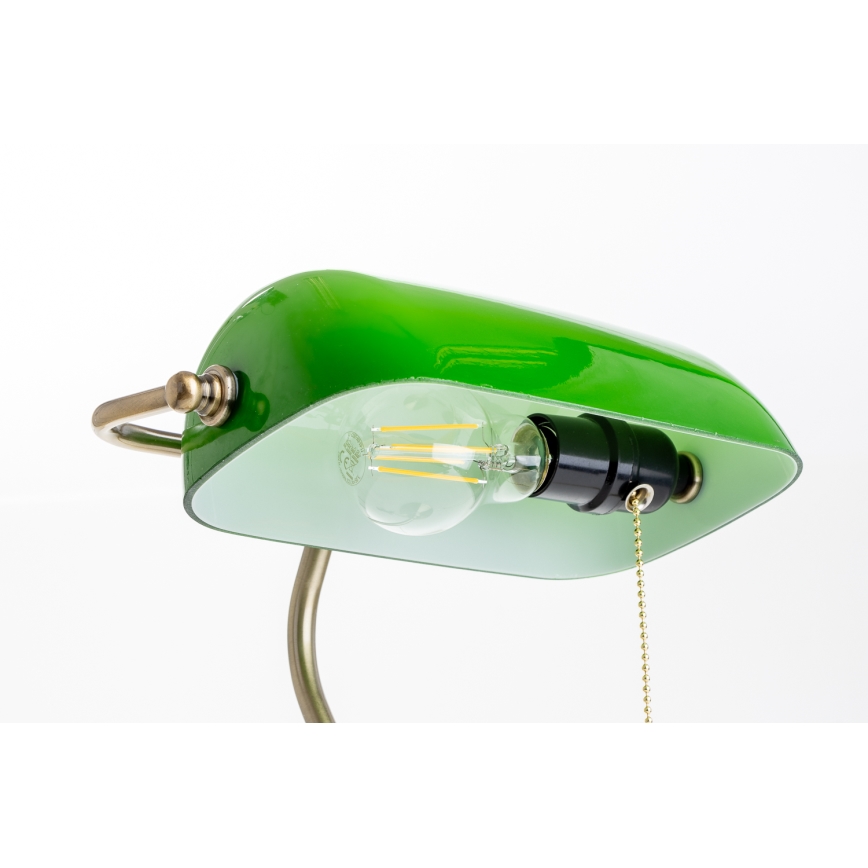 Brilagi - Candeeiro de mesa BANK OFFICE 1xE27/60W/230V latão/verde