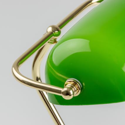 Brilagi - Candeeiro de mesa BANK OFFICE 1xE27/60W/230V preto/dourado/verde