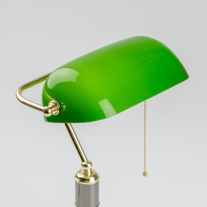 Brilagi - Candeeiro de mesa BANK OFFICE 1xE27/60W/230V preto/dourado/verde