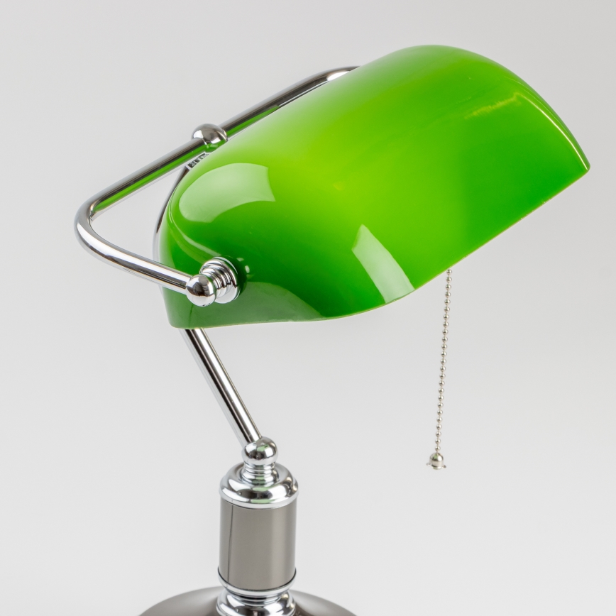 Brilagi - Candeeiro de mesa BANK OFFICE 1xE27/60W/230V preto/prateado/verde